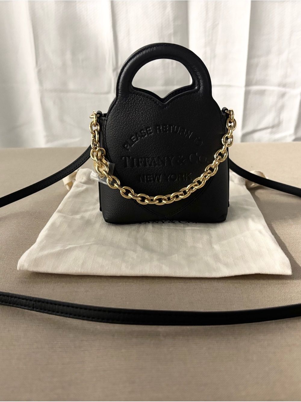 Tiffany & Co. Return to Tiffany Mini Heart Tote Bag | Black Leather | $1,750 - Picture 3 of 15